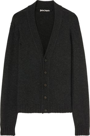 Palm Angels logo-intarsia cardigan - men - Cashmere/Wool/Acrylic/Polyamide/Viscose/Merino - S - Grey