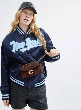 Coach doorgestikte leren schoudertas Tabby 20 donkerbruin