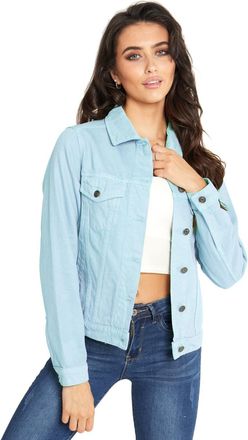 SS7 Womens Denim Jacket Relaxed Fit Pale Blue