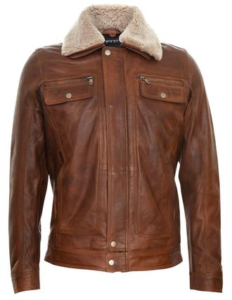 Infinity Leather Heren truckershirt leren jas-Galway