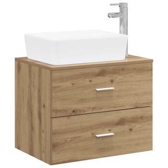 vidaXL Juego De Muebles De Ba&ntilde;o Roble Artisan Madera De Ingenier&iacute;a Vidaxl