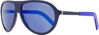Moncler Mens Roque Pilot Sunglasses ML0289 90X Blue 62mm