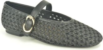 Frau Raffia Ballerine + Riem - Dames - Ballerinas - Zwart - 39 EU - Schoenen