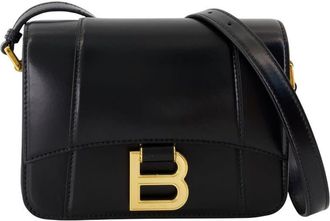 Balenciaga Black Leather Small Hourglass Crossbody Bag