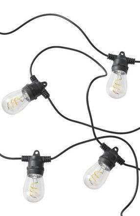 Brightech 27 ft or 48 ft, Solar-Powered Heavy Duty LED Outdoor String Lights, Weatherproof Spiral Filament Edison Bulbs in 27 Ft 12 Bulbs |