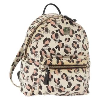 MCM Pre-owned Backpacks, female, Beige, Size: ONE SIZE Pre-owned PVC Leather Backpack