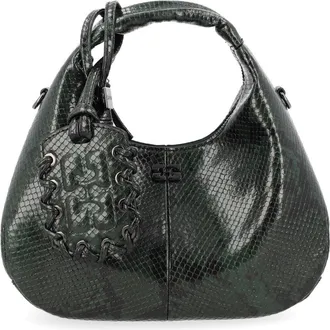 Ganni Womens Hobo Bag Mini Green Handbags Hand