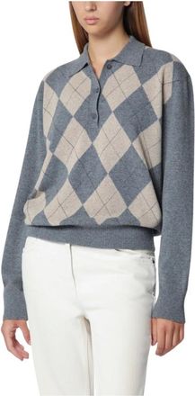R&oacute;he Truien & Vesten, Dames, Grijs, S, Wol, Argyle Mouline Polo