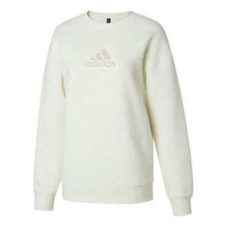 adidas (WMNS) adidas Graphic Crew Sweatshirt Asia Sizing White Putty Mauve IY5388