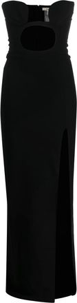 Nensi Dojaka cut-out detail strapless dress - women - Viscose/Polyamide/Elastane - S - Black