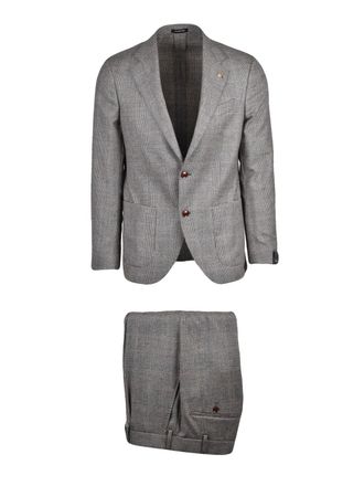 Sartoria Latorre Brown Wool Checked Suit