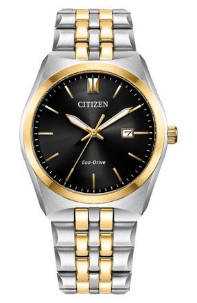 Citizen Corso Eco-Drive Bracelet Watch, 40mm in Black/Two-Tone at Nordstrom