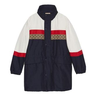 Gucci Matte Fabric Coat Off White Dark Blue 751915-ZANZ8-9799