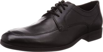 Clarks Mens Formal Embroidered Detailed Lace Up Shoes Conwell Apron - Black Leather - UK Size 8G - EU Size 42 - US Size 9M