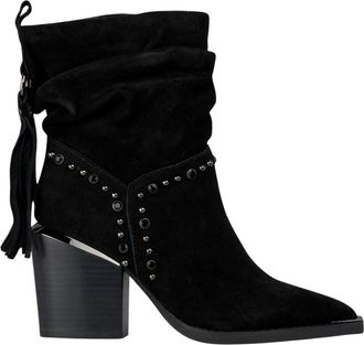 Alma En Pena Enkellaars met kwastjes en studs - Dames - Cowboylaarzen - Zwart - 38 EU - Schoenen