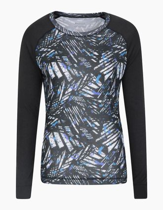 Mountain Warehouse Womens Mountain Warehouse Womens/Ladies Talus Printed Thermal Top - Grey - Size: 18
