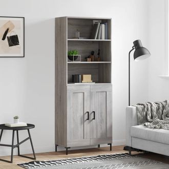 Berkfield Home Highboard Grey Sonoma 69.5x34x180 cm Engineered Wood