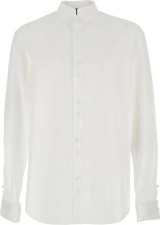 Emporio Armani Klassiek Katoenen Overhemd met Kraag - Heren - Zakelijke Overhemden - Wit - XL - Katoen - Overhemden