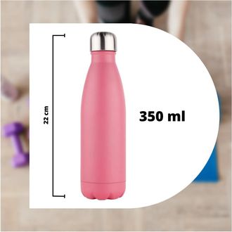 Trade Shop Trade Shop - 350 Ml Botella De Agua Deportiva Botella De Acero Inoxidable De La Pared Doble Para La Escuela De Camping