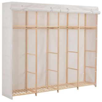 Berkfield Home Wardrobe White 200x40x170 cm Fabric | Size: 200 x 40 x 170 cm