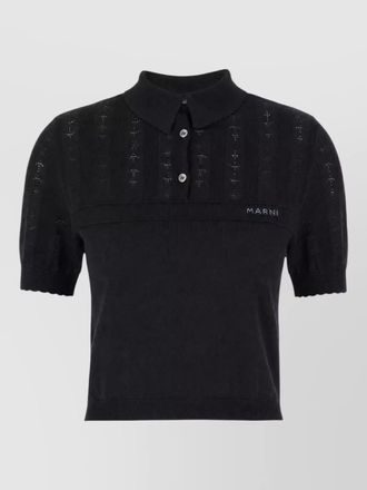 Marni short sleeve knit polo collar top