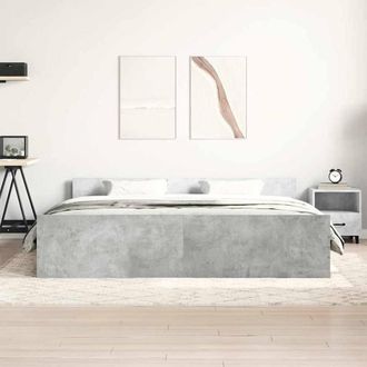 Berkfield Home Durable Bed Frame with Headboard & Footboard Concrete Grey 200x