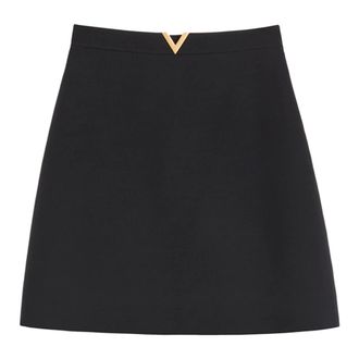 Valentino Garavani Short Skirts, female, Black, Size: 2XS Crepe Couture Short Skirt