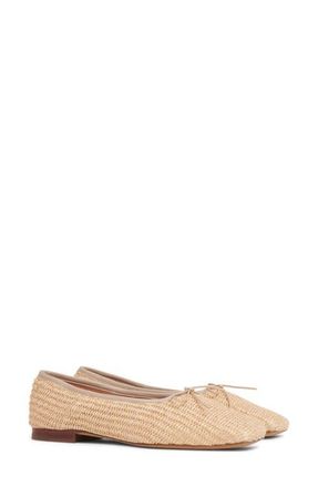 Mansur Gavriel Square Toe Ballet Flat in Natural at Nordstrom, Size 10.5Us