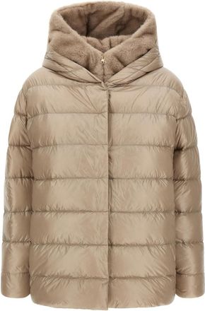 Herno Beige Quilted Hood Jacket