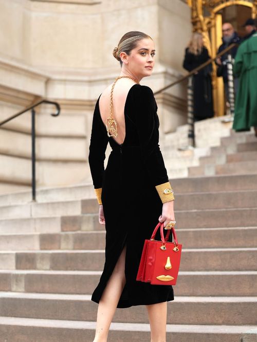 Valentina Ferragni wears a black backless dress