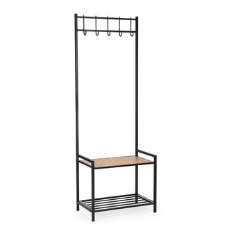 BIZZOTTO Haldor 2-tier coat rack 5g black-natural h180
