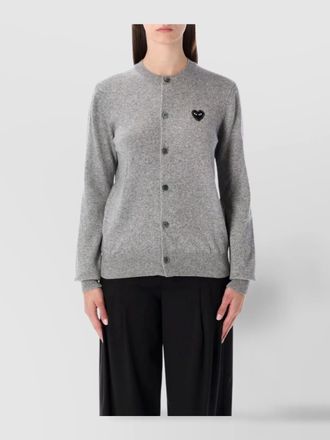 Comme Des Gar&ccedil;ons wool crystal embellished round neck cardigan