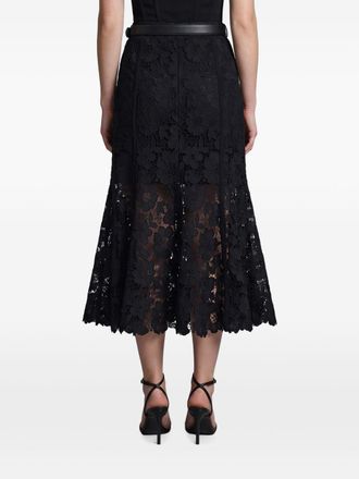 Self Portrait Lace Midi Skirt - Black