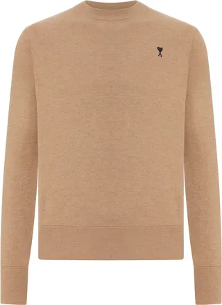 Ami CREWNECK SWEATER AMI DE COEUR IN MERINO WOOL - Ami Paris - Man