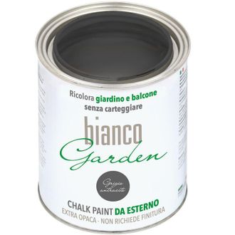 None CHALK PAINT DA ESTERNO biancoGarden Grigio Antracite - Ricolora giardino e balcone SENZA CARTEGGIARE e SENZA FINITURA (1 Litro)