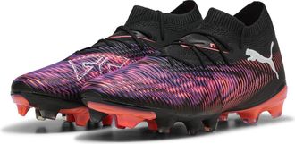 Puma Future 8 voetbalschoenen voor dames, nauwsluitende pasvorm, voor kunstgras (Zwart/Paars)