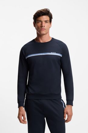 HUGO BOSS Sweatshirt BOSS Authentic, Herren, Gr. XXL, dunkelblau 403, Sweatware, Obermaterial: 100% Baumwolle, unifarben, regular fit normal, Rundhals, B&uuml;ndchen