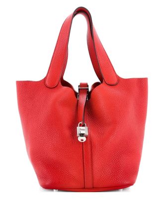 Herm&egrave;s Picotin Lock Bag Clemence MM bucket bag - Rosso