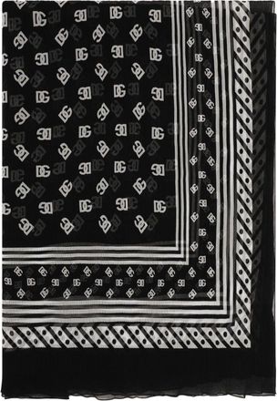 Dolce & Gabbana DNA logo-print silk scarf - women - Silk - One Size - Black