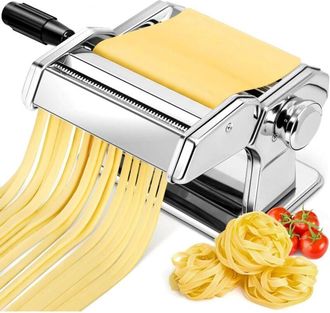 OEM M&aacute;quina Manual Para Pasta, 7 Grosores Ajustables, De Acero Inoxidable Con Rodillo Y Cortador, M&aacute;quina De Pasta Fresca Con Manivela Para Espaguetis, Fe