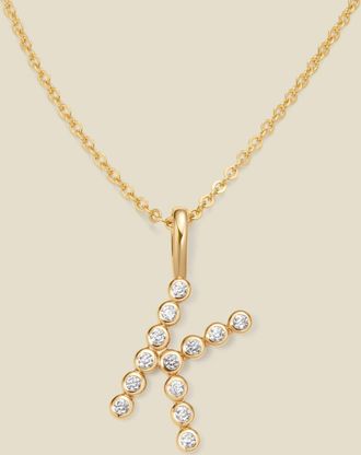 Made by Mary CZ Poppy Initial Necklace