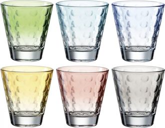 Leonardo Lote de 6 vasos de colores 215 ml vaso multicolor
