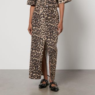 Baum Und Pferdgarten Baum Und Pferdgarten Womens Denim Sigge Maxi Skirt in Animal - Size 14 UK