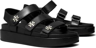 Tory Burch Kira Slingback Platform Sport Sandal in Perfect Black /Silver at Nordstrom, Size 10.5