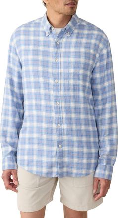 Faherty Breeze Linen Blend Button-Down Shirt in Bristol Harbor Plaid at Nordstrom Rack, Size Xx-Large