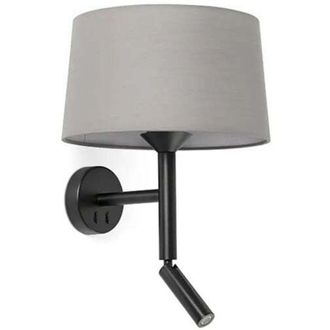 Faro Barcelona Faro Windsor Aplique De Pared De Lectura Negro, Gris, 1x E27