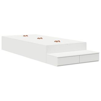 Berkfield Home Storage Bed Frame White Engineered wood 80 x 200 cm Storage | Size: Small Single