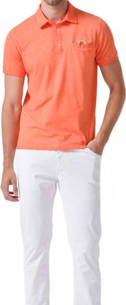 Ploumanac'h Brighton Pique Cotton Polo In Papaya