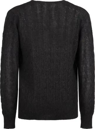 Etro Mens Cashmere Cable-Knit Sweater Black