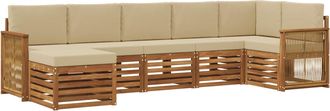 vidaXL Conjunto De Sof&aacute;s De Exterior 6 Uds. Natural Vidaxl